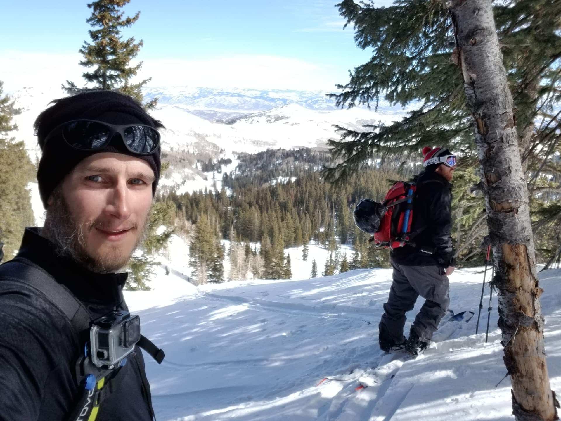 Randy and I are prepping for the ski descent