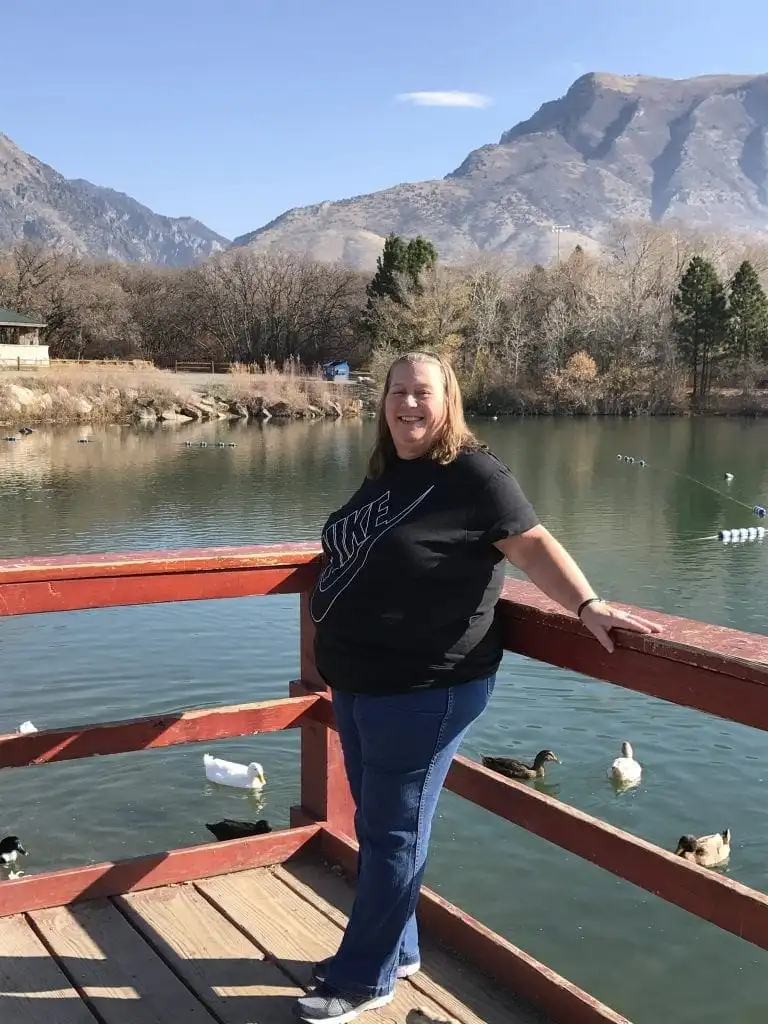 Thea at the water's edge at Highland Glen Park