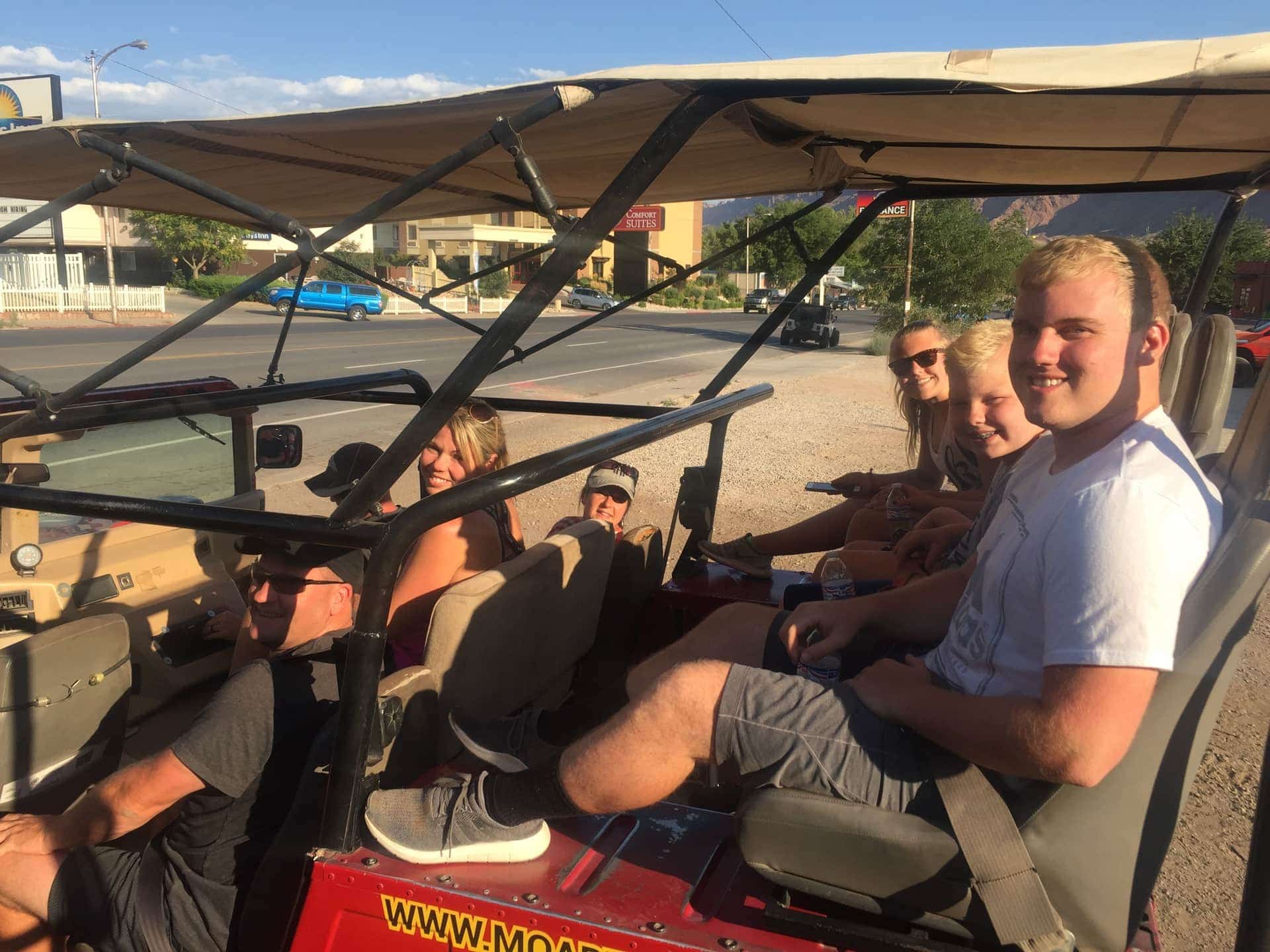 Loading the group into the Hummer for the tour