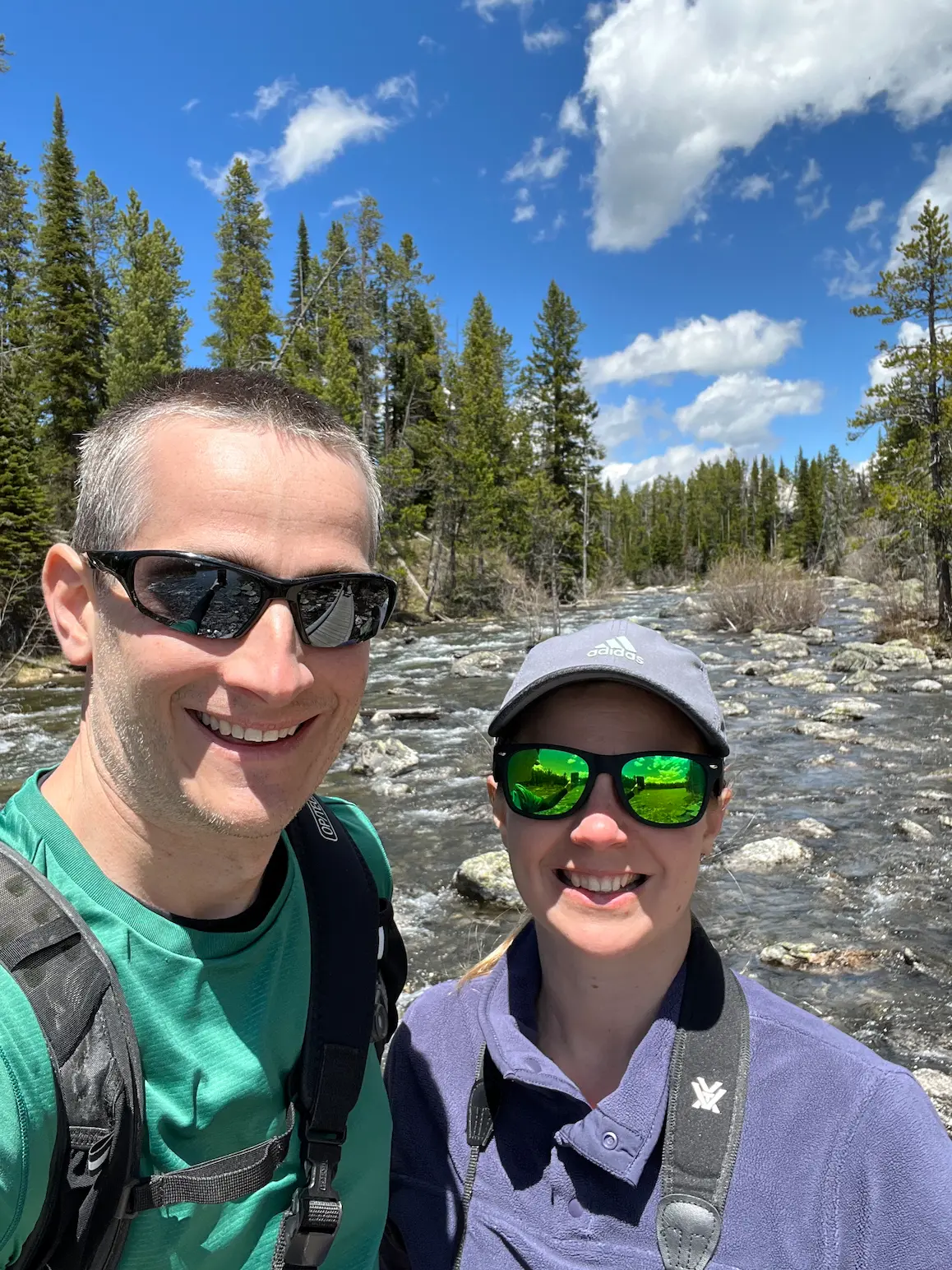 Keith is hiking with Lindsey in Grand Teton National Park