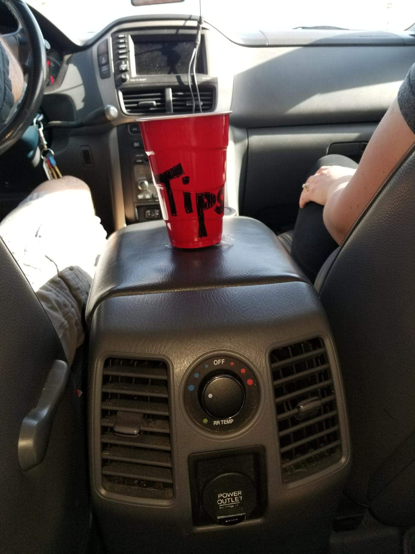 We provided a "tip jar" for our passengers to fill up.