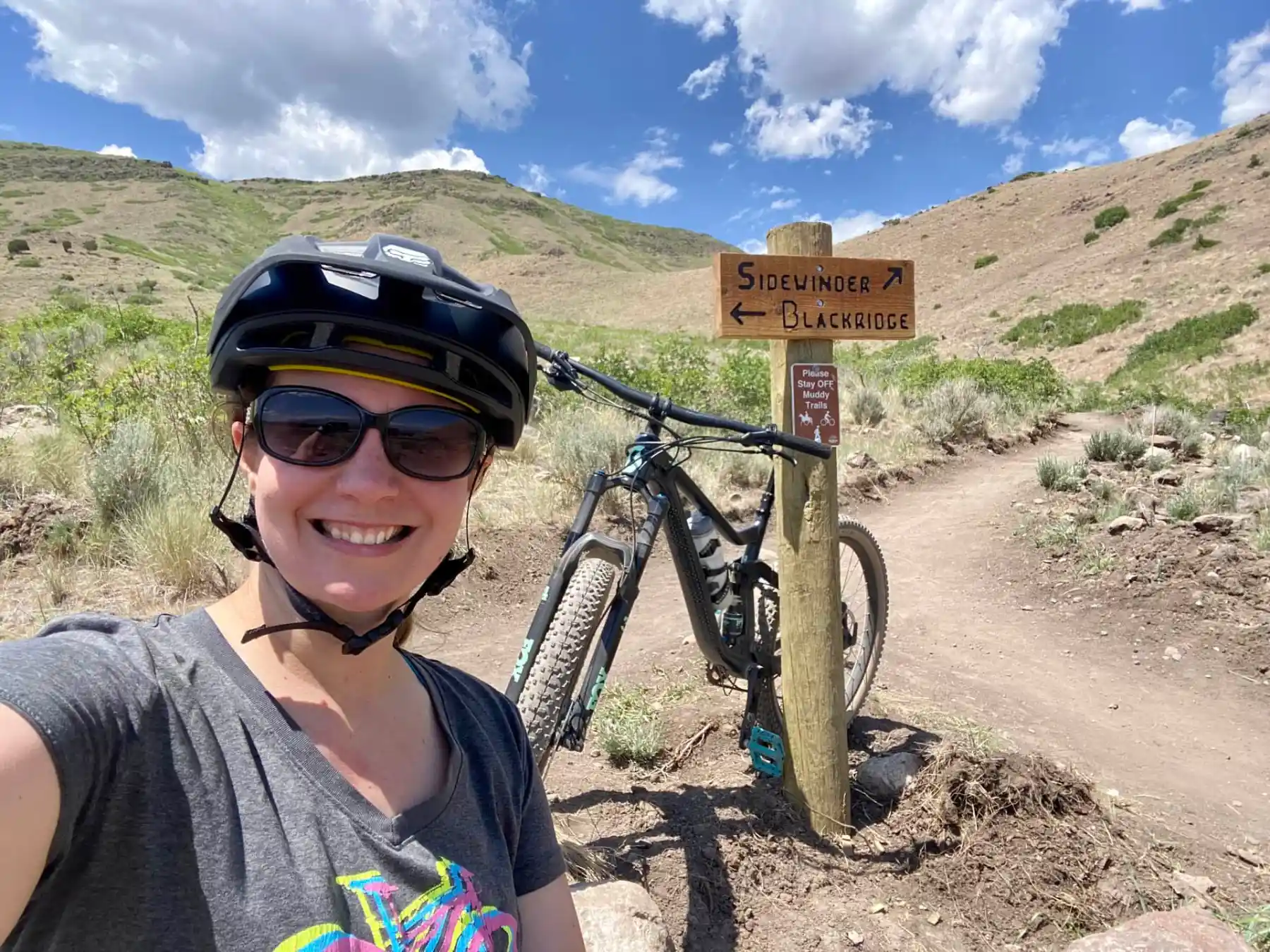 Lindsey is really progressing with her mountain biking skills!
