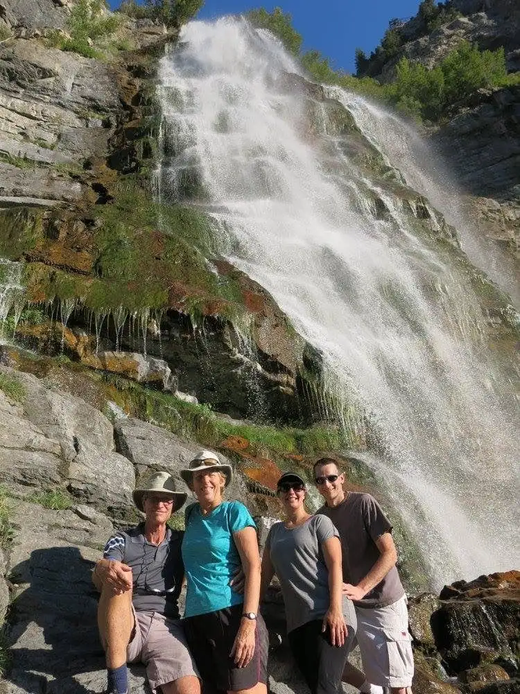 Jan, Rich, Keith, and Lindsey at the base of Bridal Veil Falls