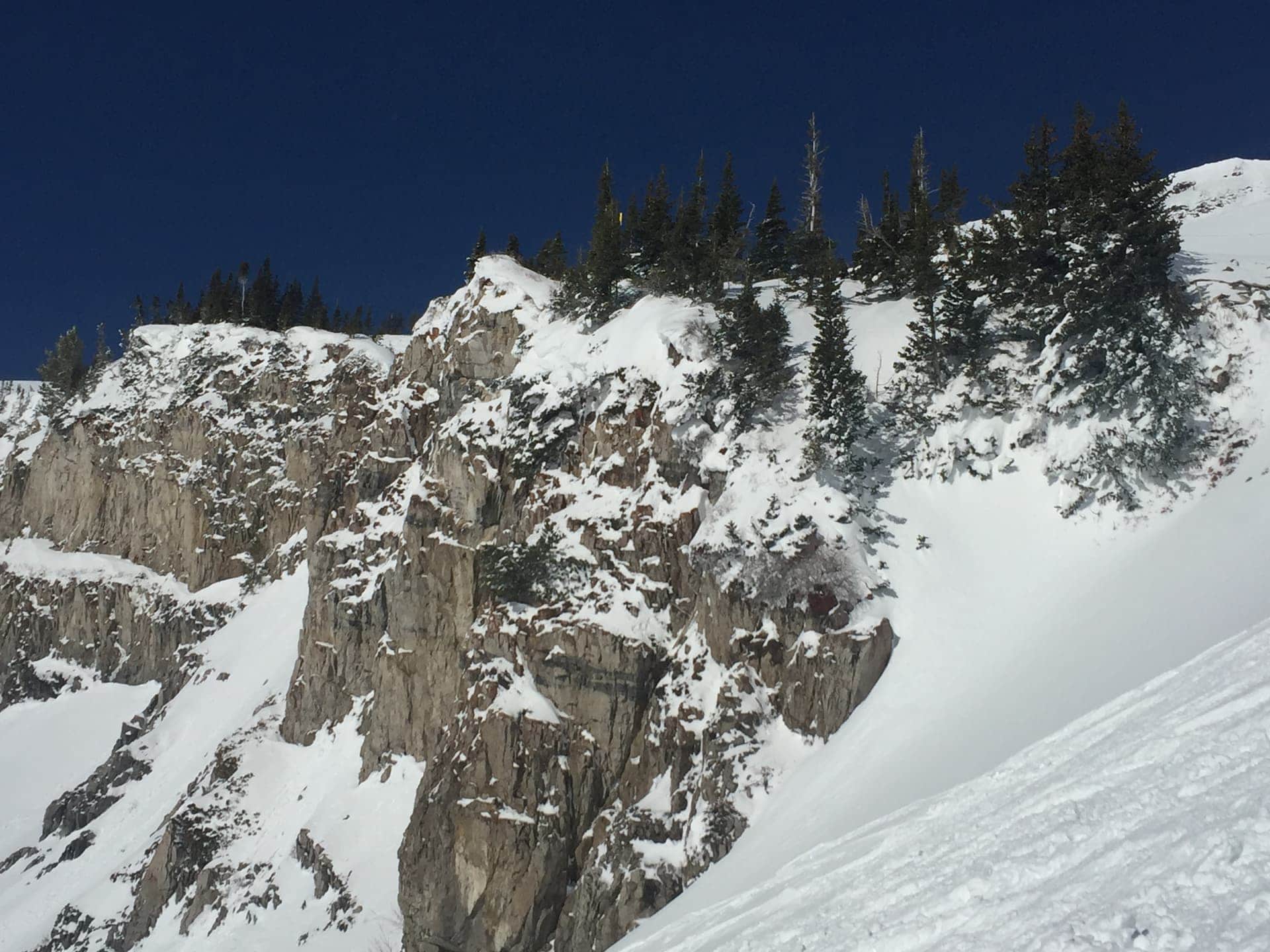 Large cliffs at Snowbird Ski Resort