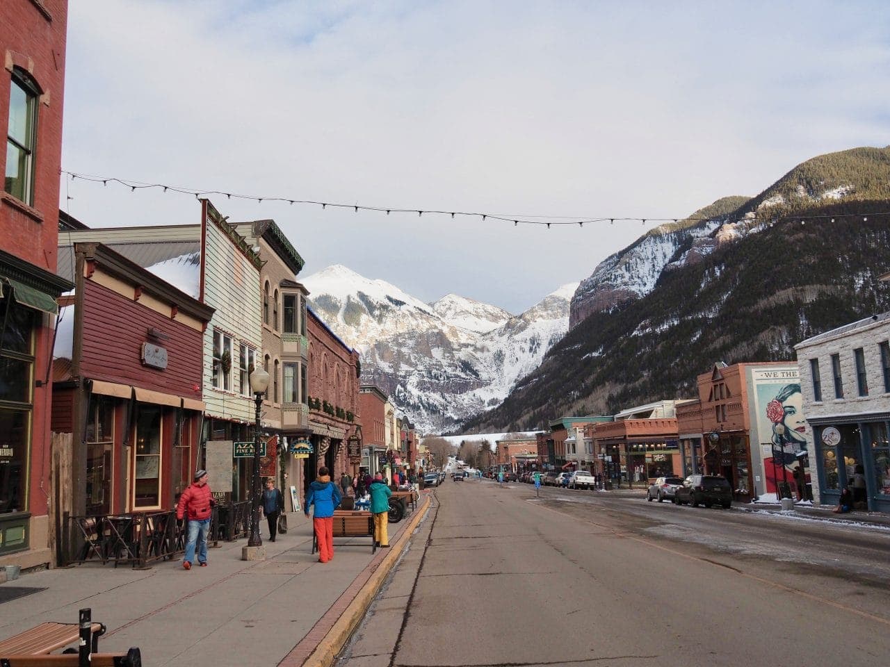 A classic view of downtown Telluride, CO