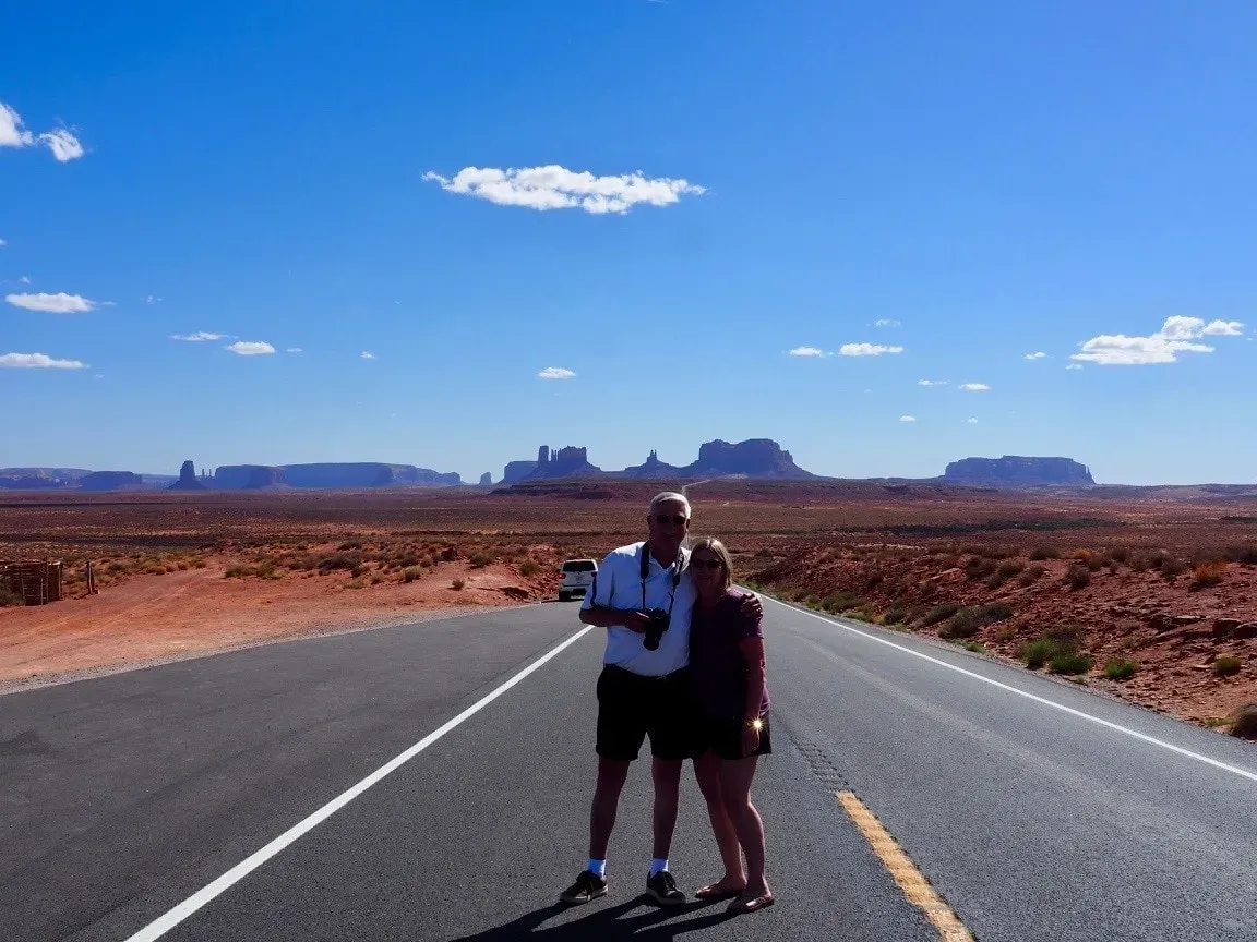 Marilyn and John posing at Forrest Gump Point