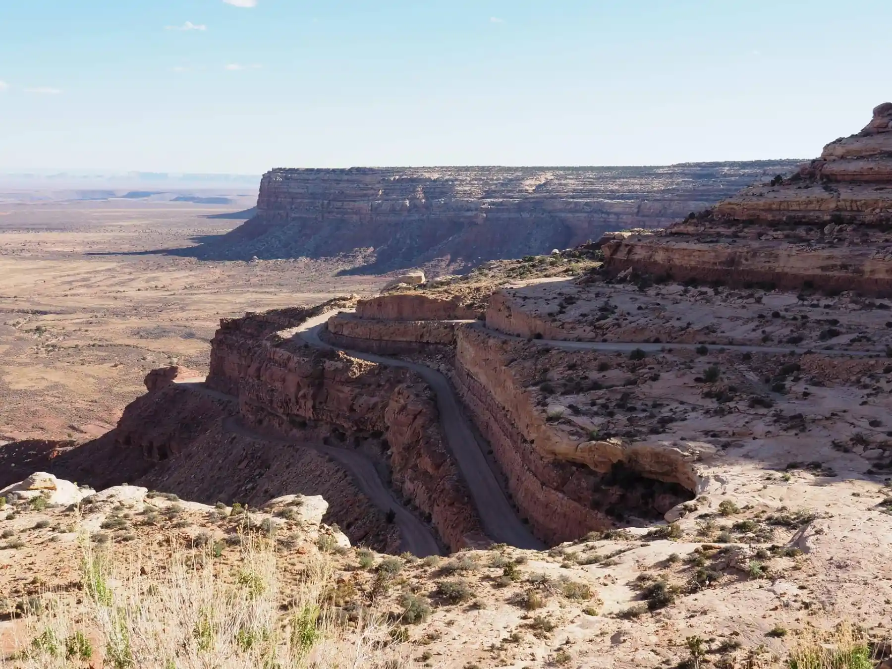 The famous view of the Moki Dugway switchbacks