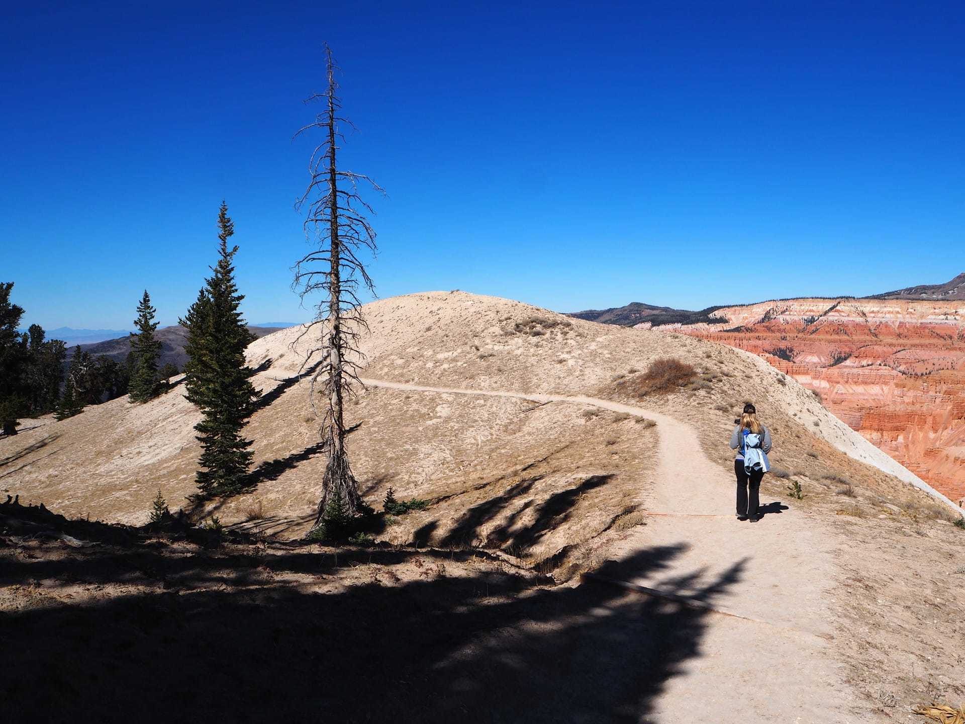 Lindsey hiking a trail at Cedar Breaks National Monument