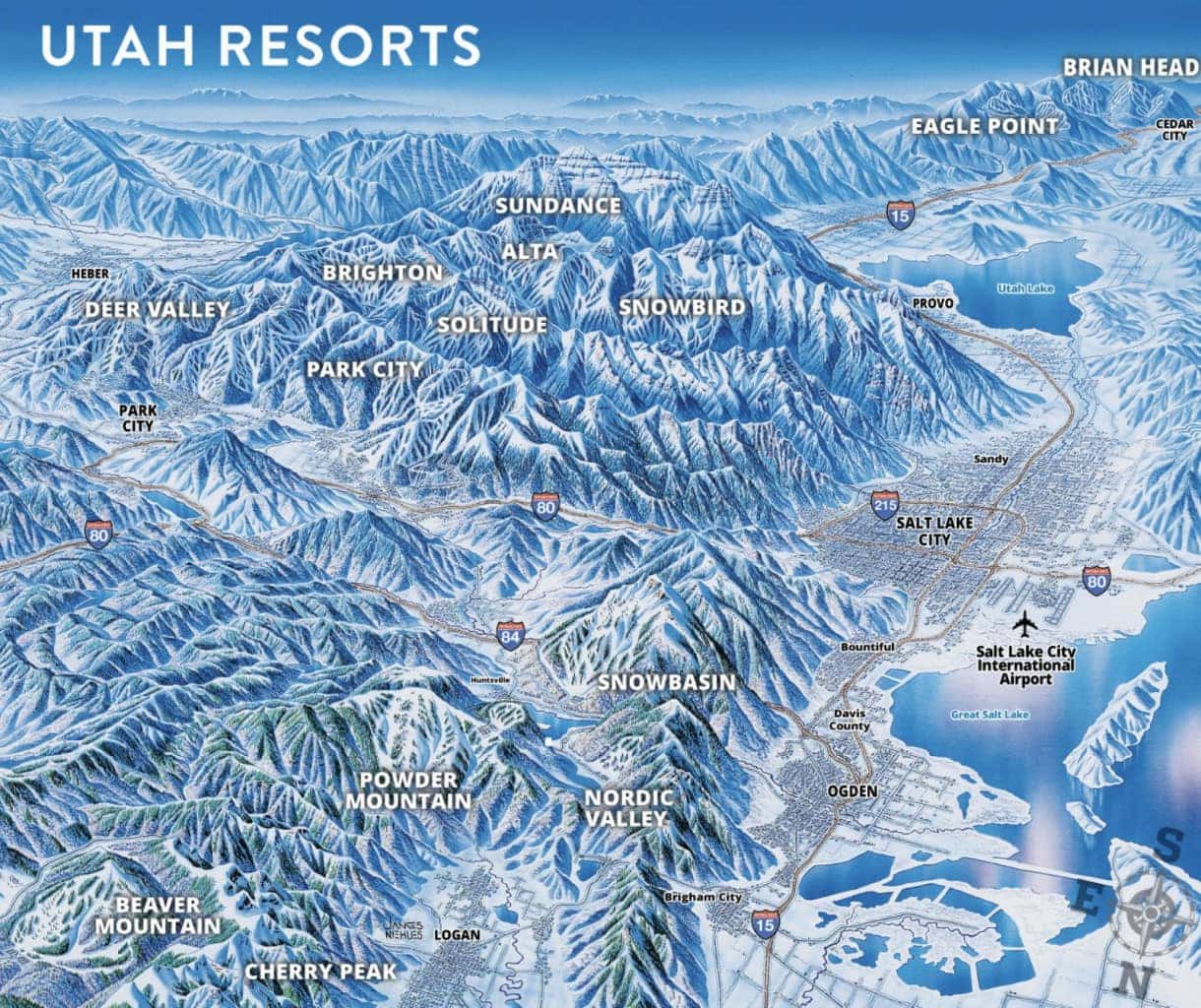Map of all Utah ski resorts