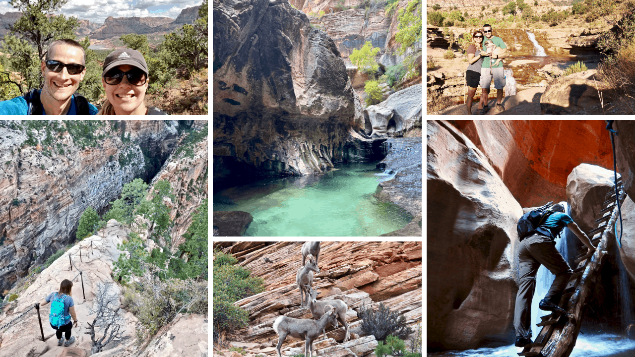 Collage of images from our trip to Zion National Park and the surrounding areas