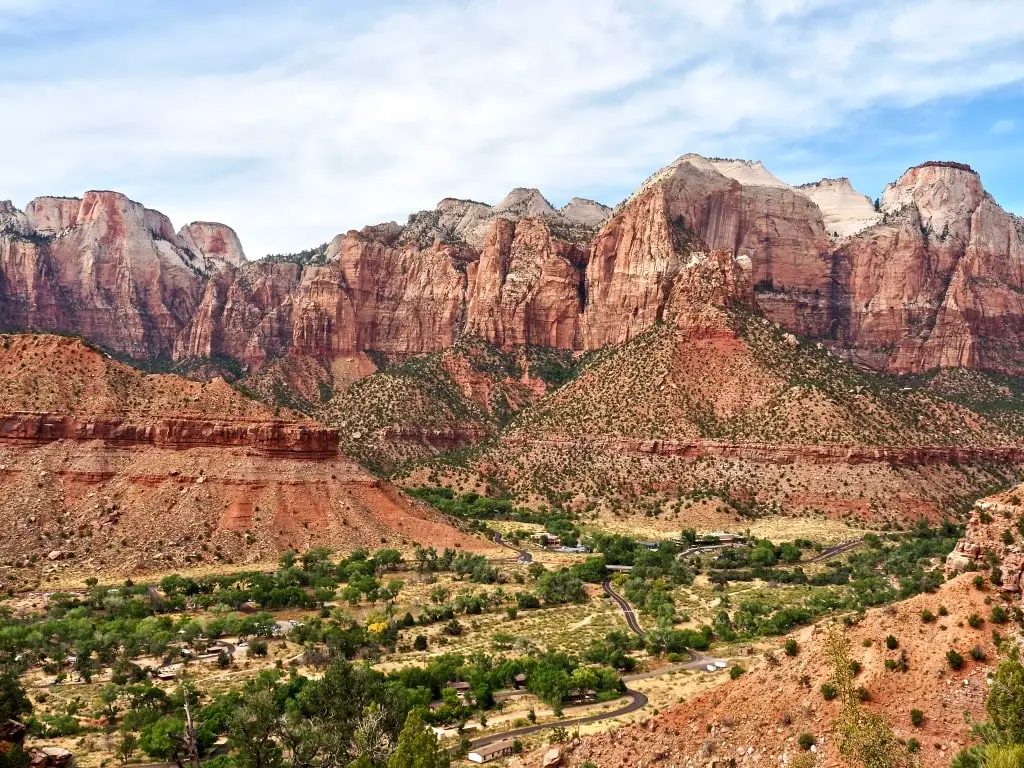 Incredible view of Zion National Park from the Watchman Trail