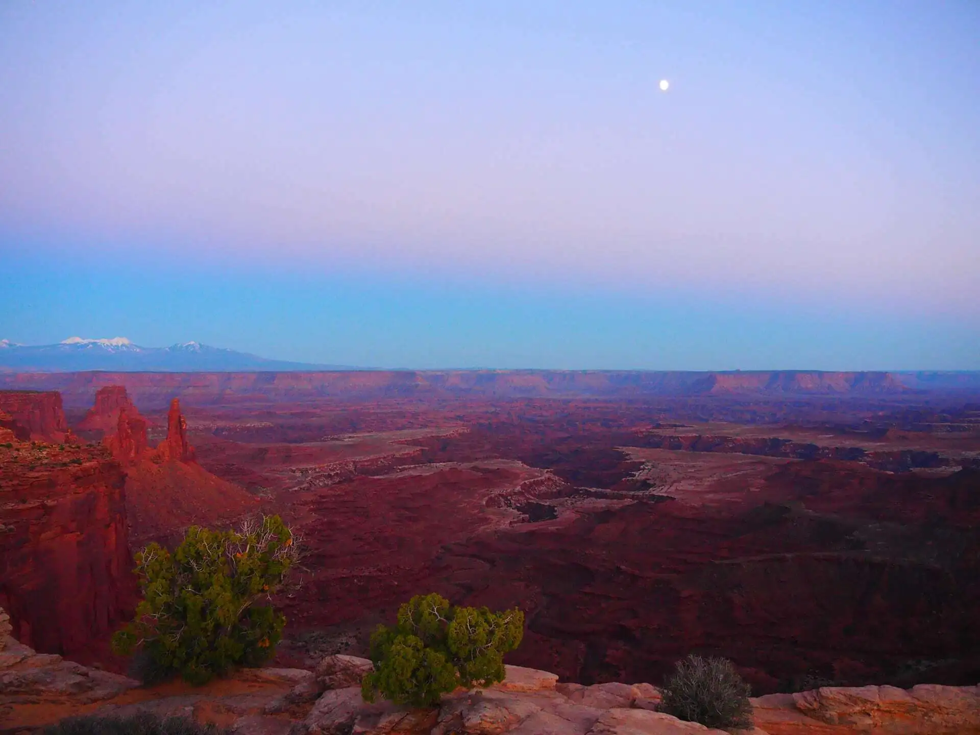 A stunning view of Canyonlands National Park at sunset