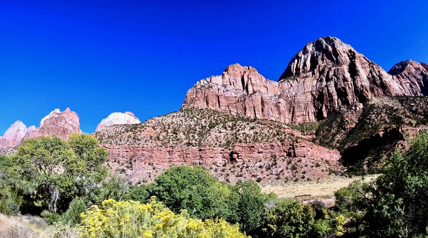 A spectacular view from the Zion - Mount Carmel Highway drive