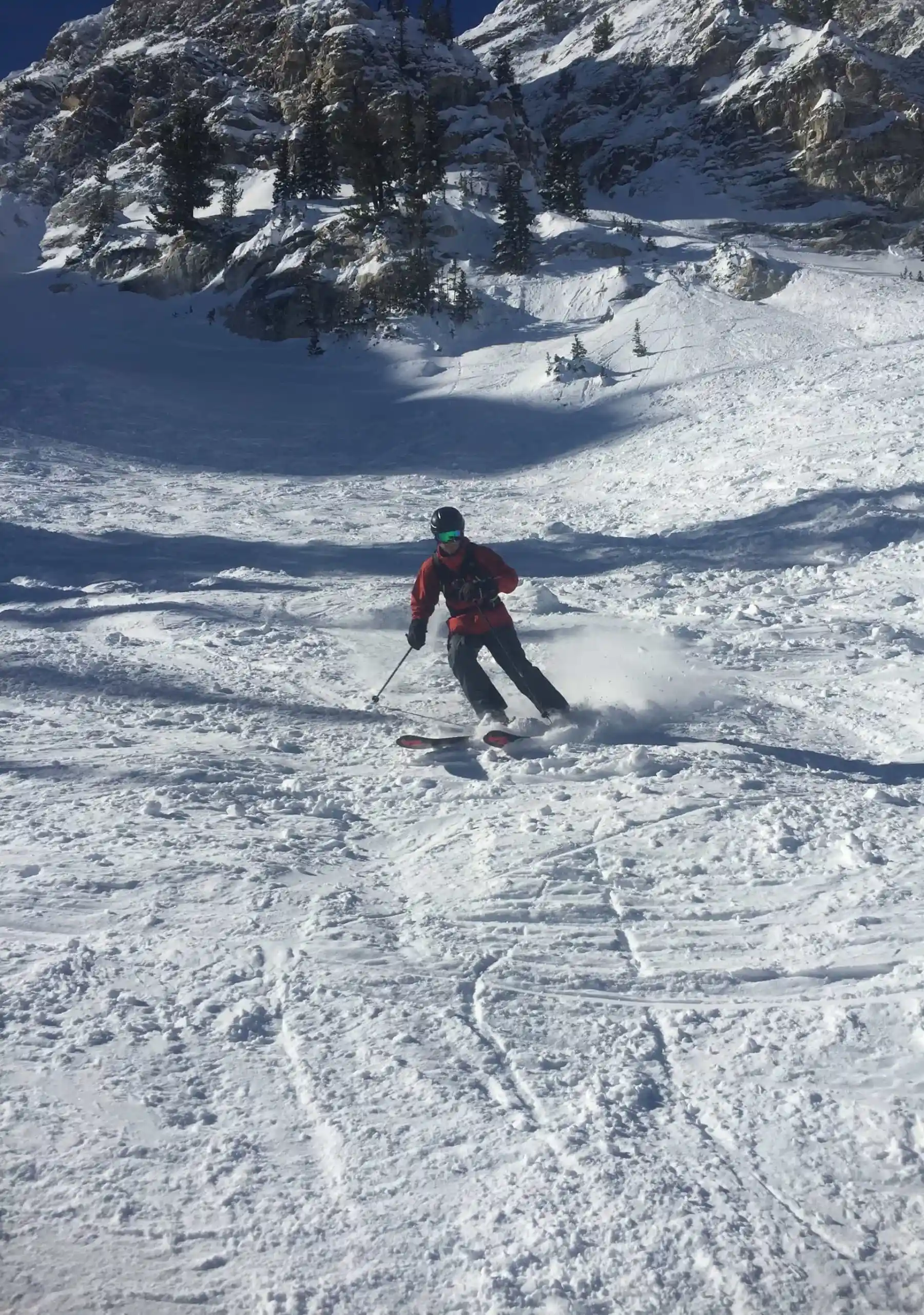 Keith is shredding some turns at the base of Fantasy Ridge in Honeycomb Canyon