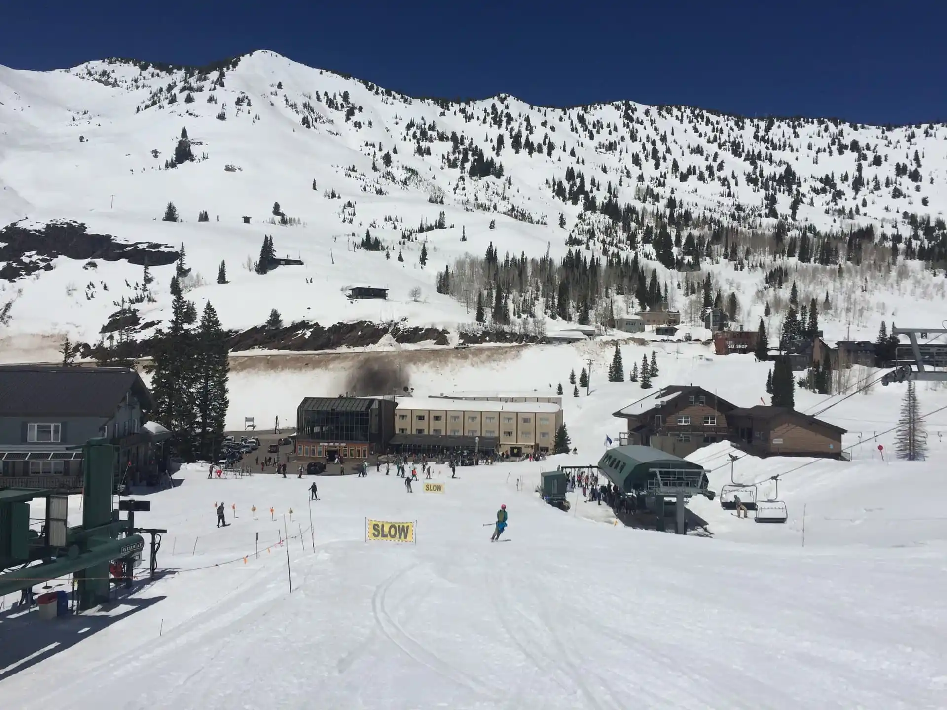 View of the main base area at Alta Ski Resort