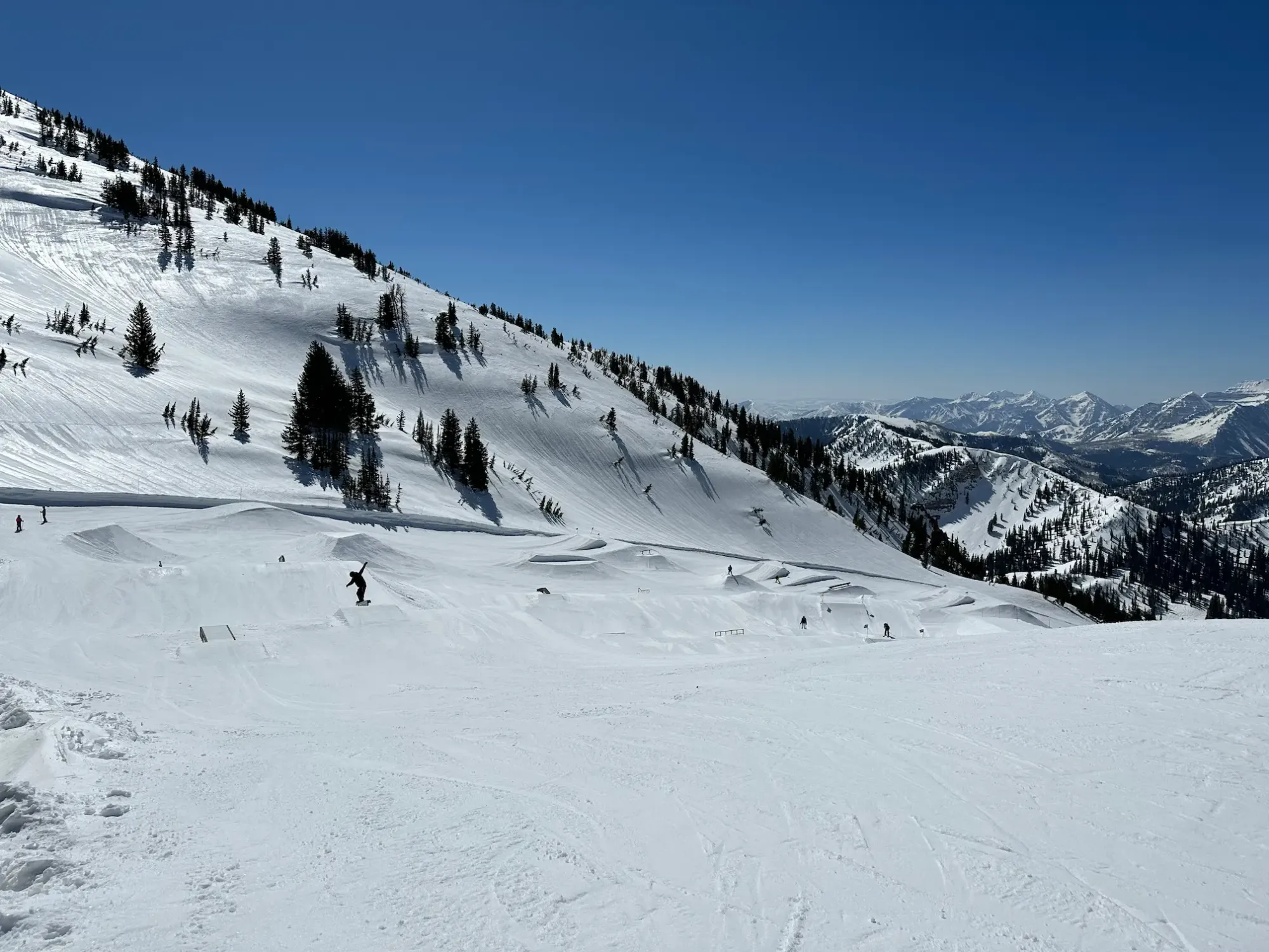 The Woodward Freeride Park in Mineral Basin at Snowbird Ski Resort