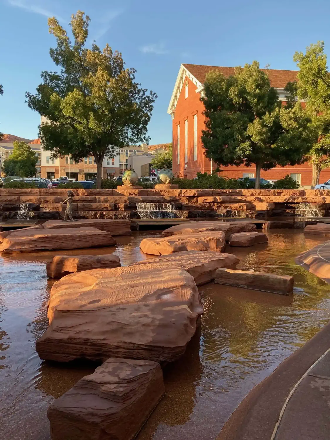 The splash pad at the park in St. George, UT is quite incredible