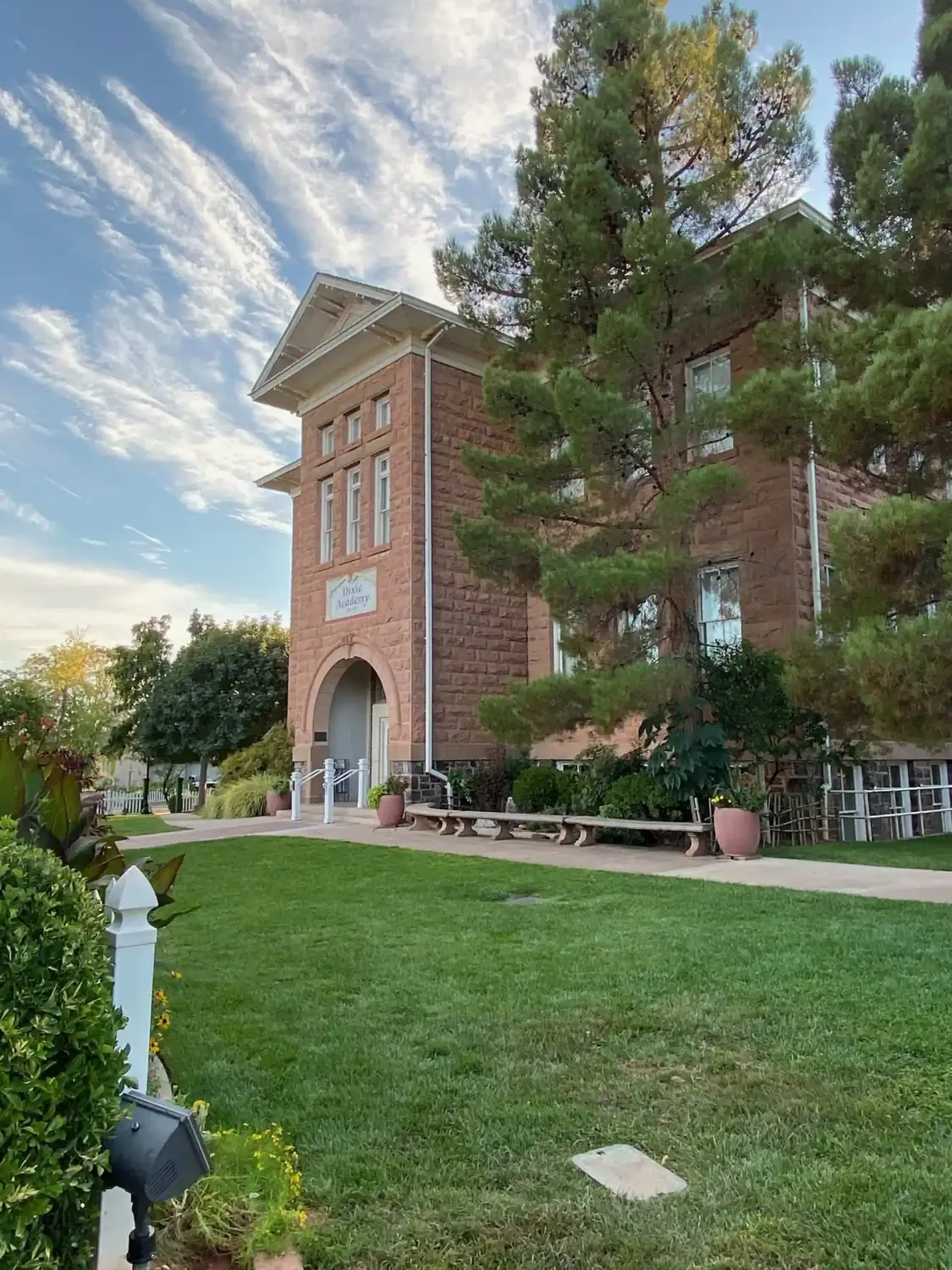 The historic Dixie Academy building in St. George, UT