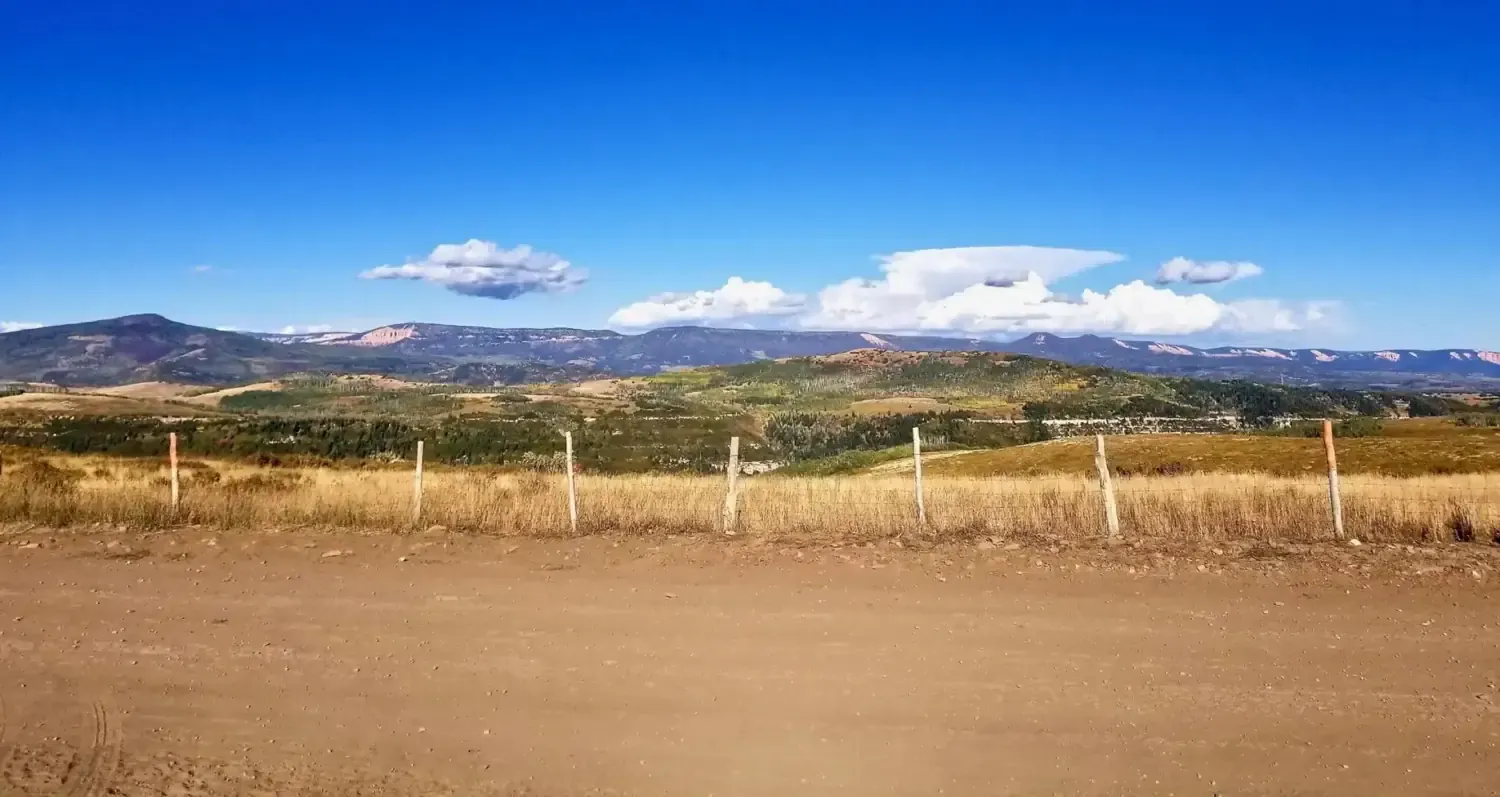 Beautiful mountain scenery as we drive along a dirt road on the Kolob Plateau