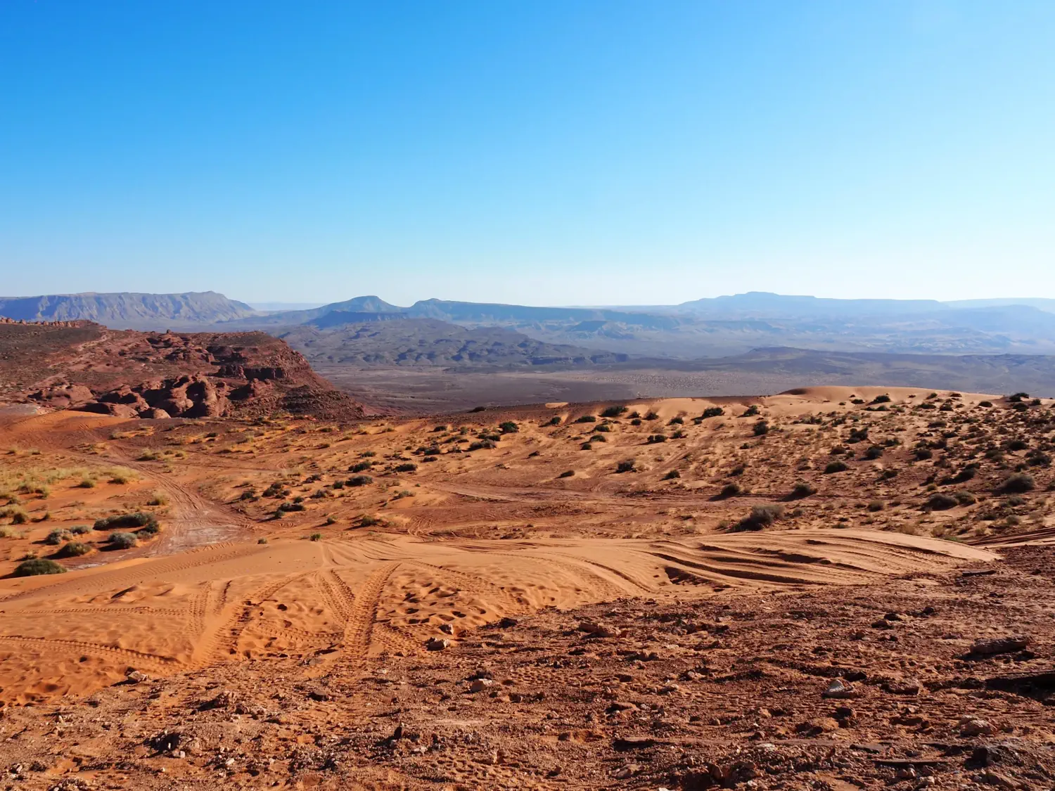 A sweeping landscape view of the Sand Mountain at Sand Hollow State Park