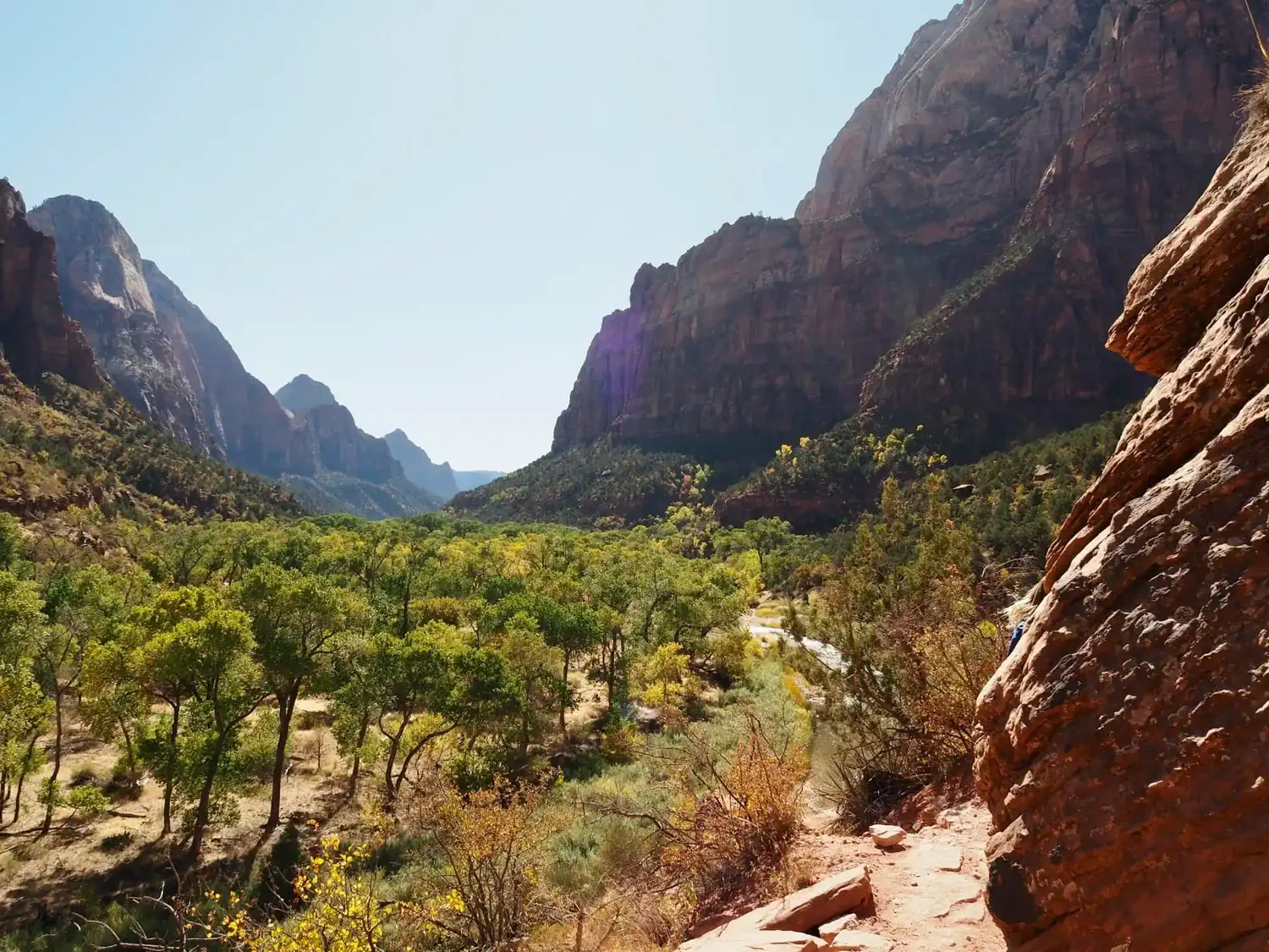 An incredible view of Zion Canyon from the Kayenta Trail