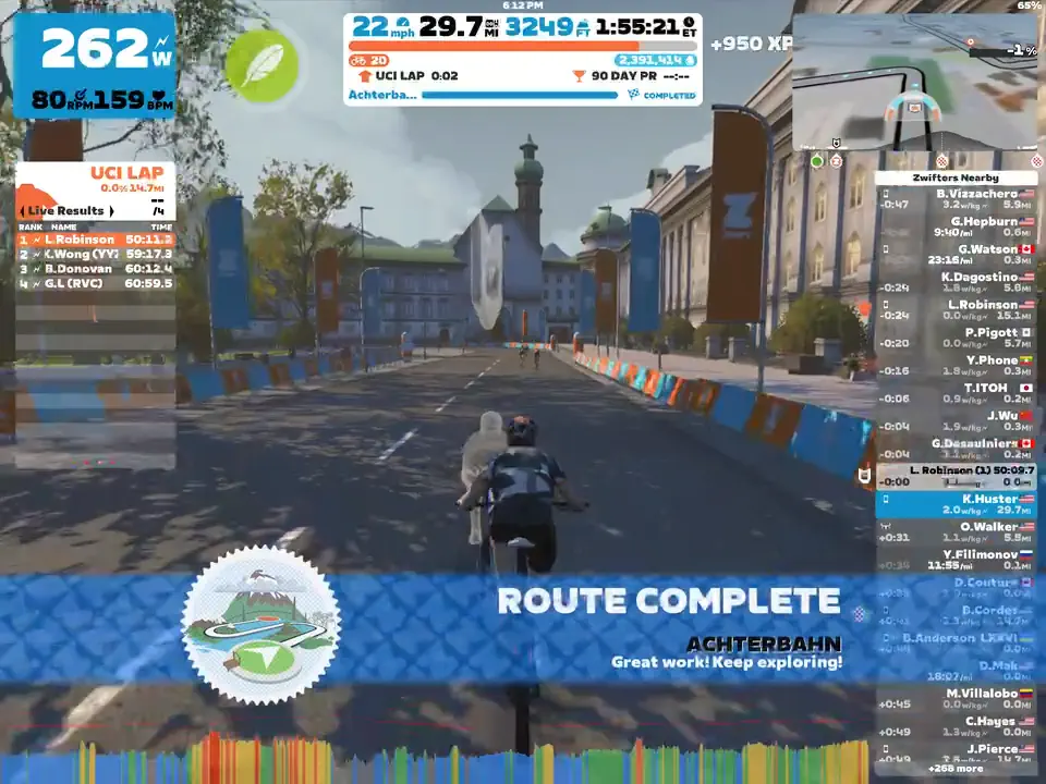 Keith completed the Achterbahn route on Zwift