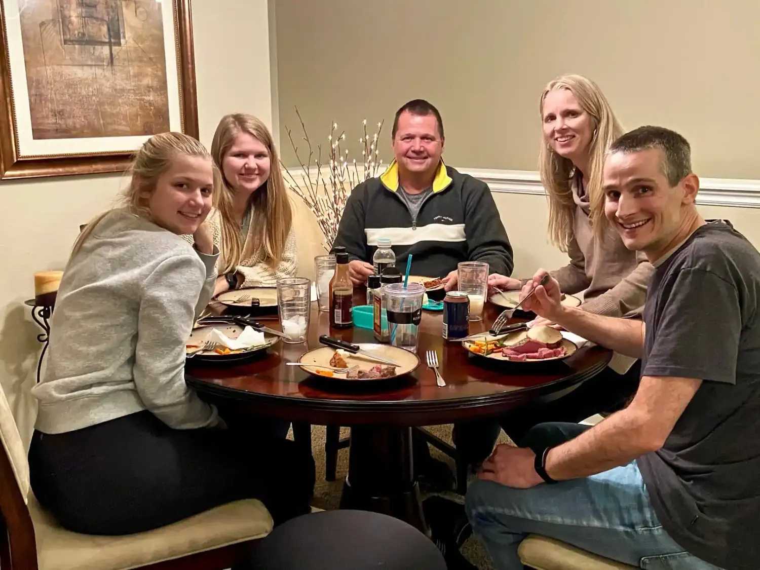 Christmas eve dinner with the Moore's at our townhome