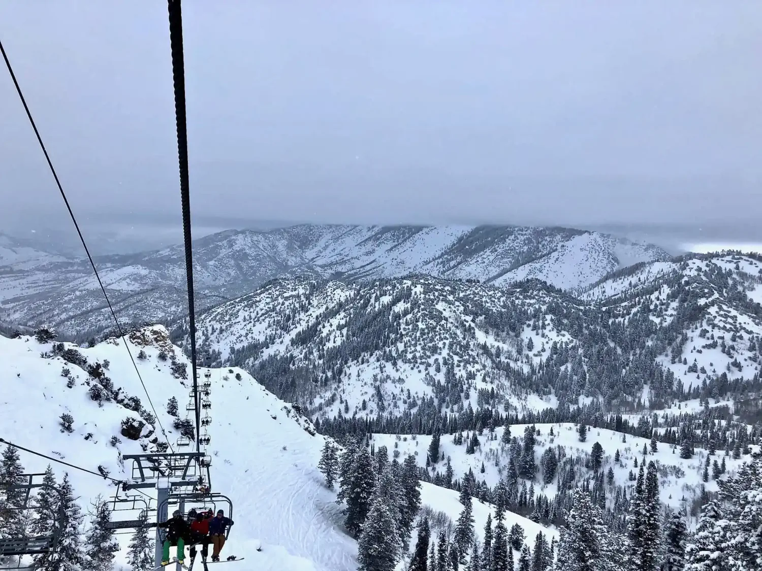 Scenic views as seen from the chairlift at Powder Mountain Ski Resort