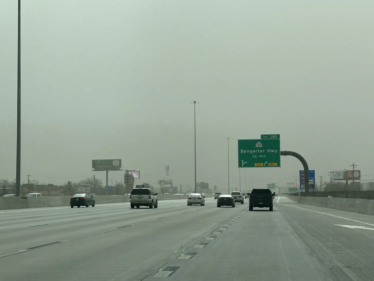 Driving through a massive dust storm on I-15 near Draper, UT