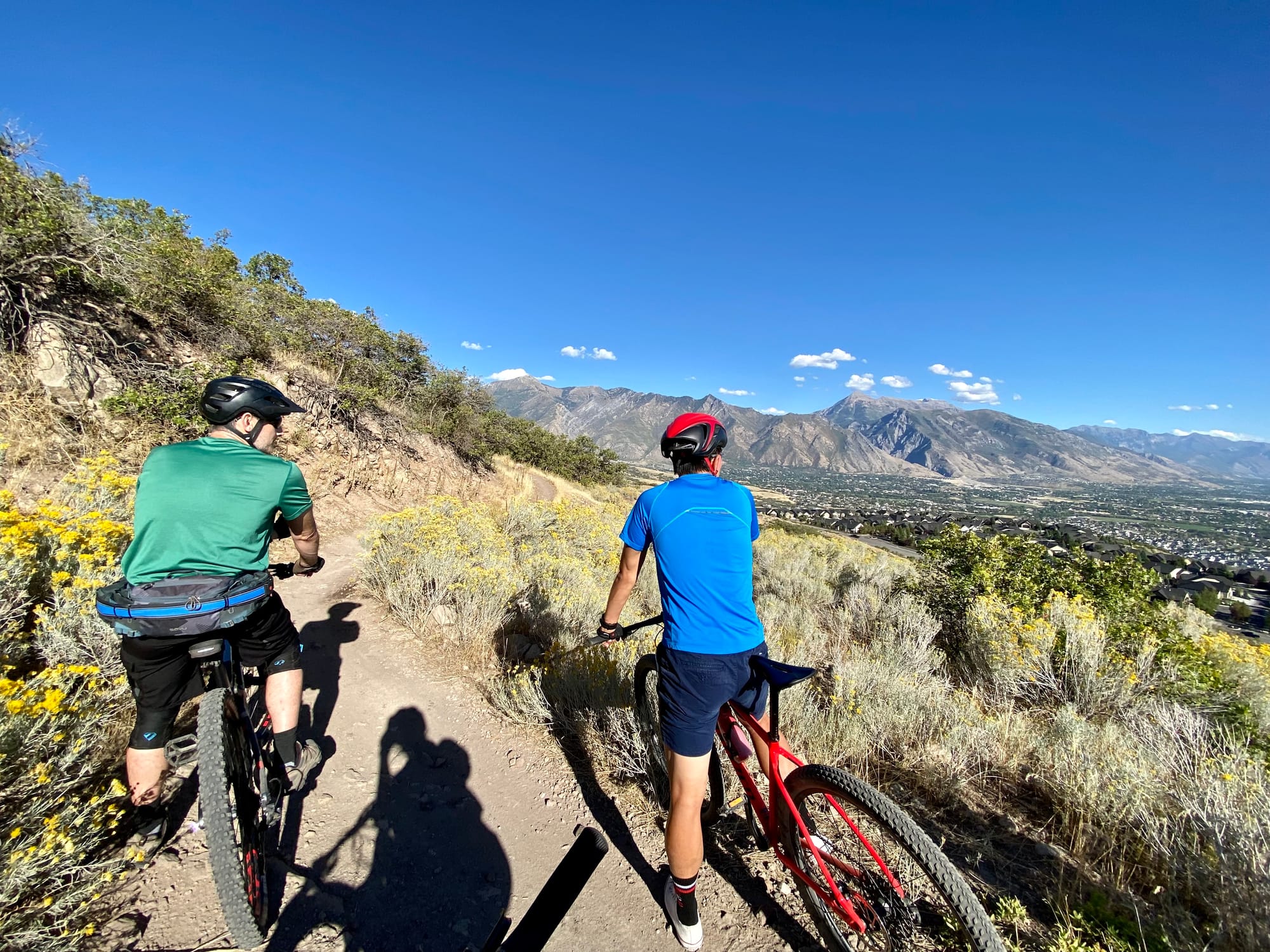 Keith and Yi mountain biking at Maple Hollow South in Utah