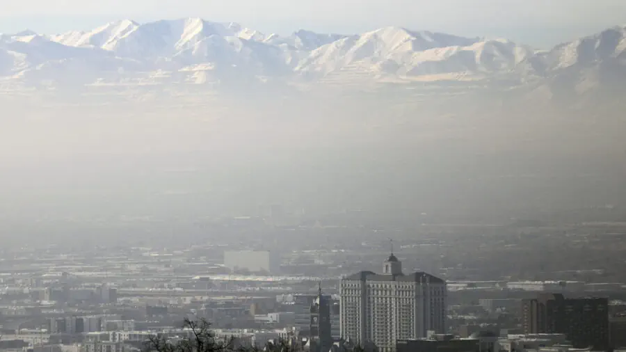 An example of the haze/smog from Utah's valley inversion (source: ksl.com)