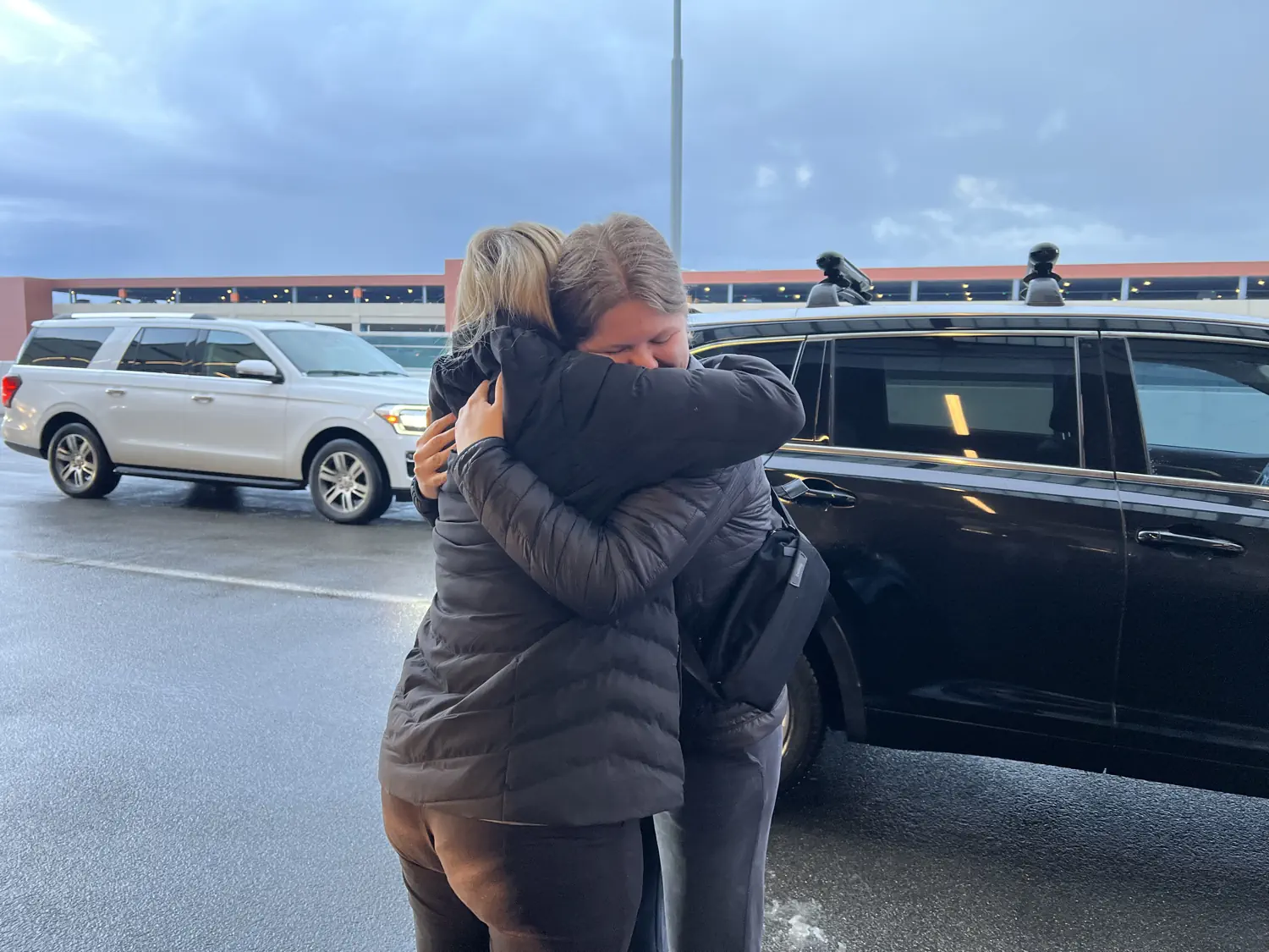 Lindsey and Cara were hugging as we dropped Cara off at the Salt Lake City International Airport