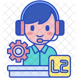 A graphic depicting an L2 support person (source: iconscout.com)