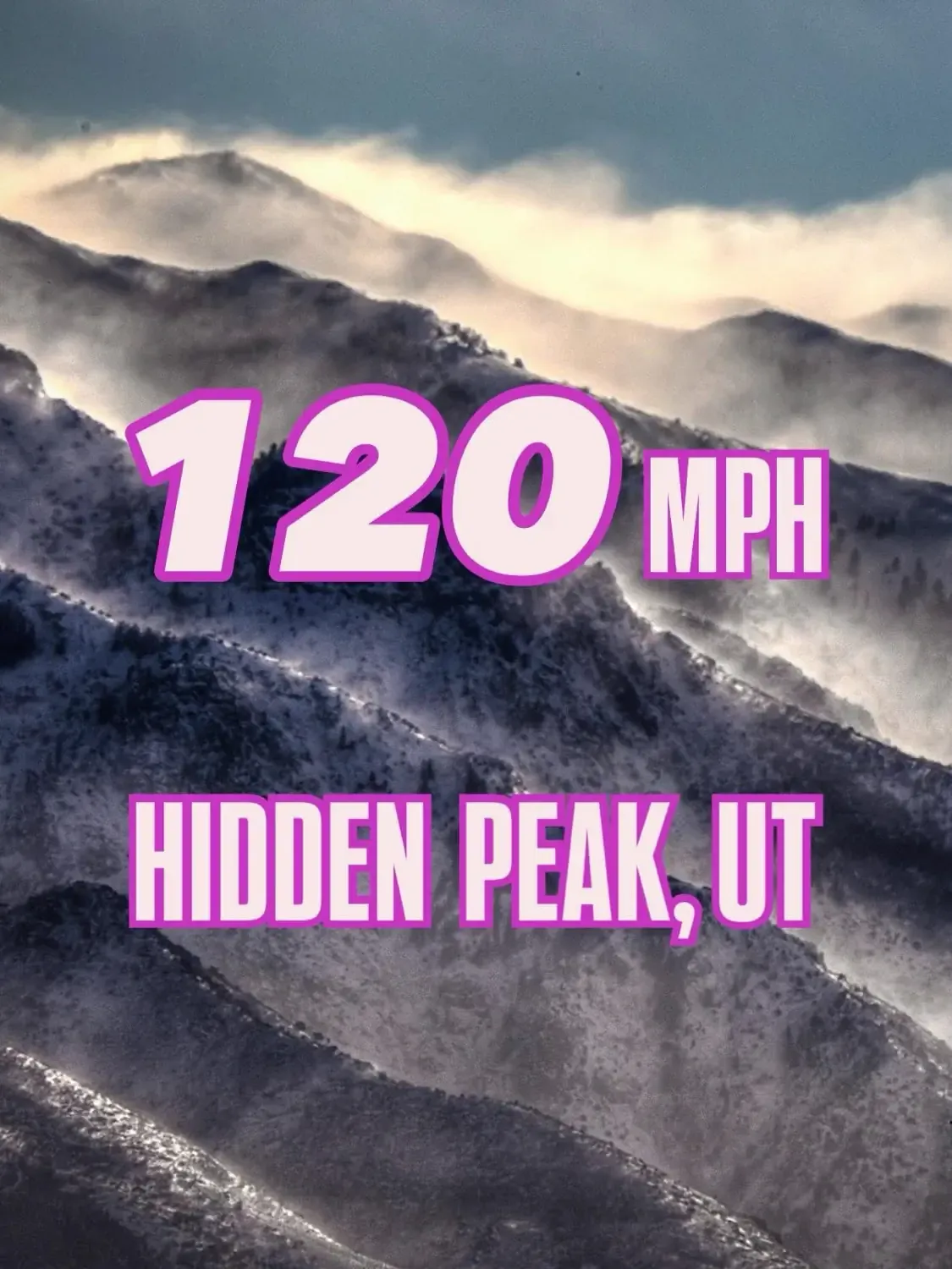 A 120mph (193kph) wind speed was recorded at the Snowbird mountain summit! (source: ksl_matt)