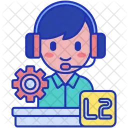 A graphic depicting an L2 support person (source: iconscout.com)