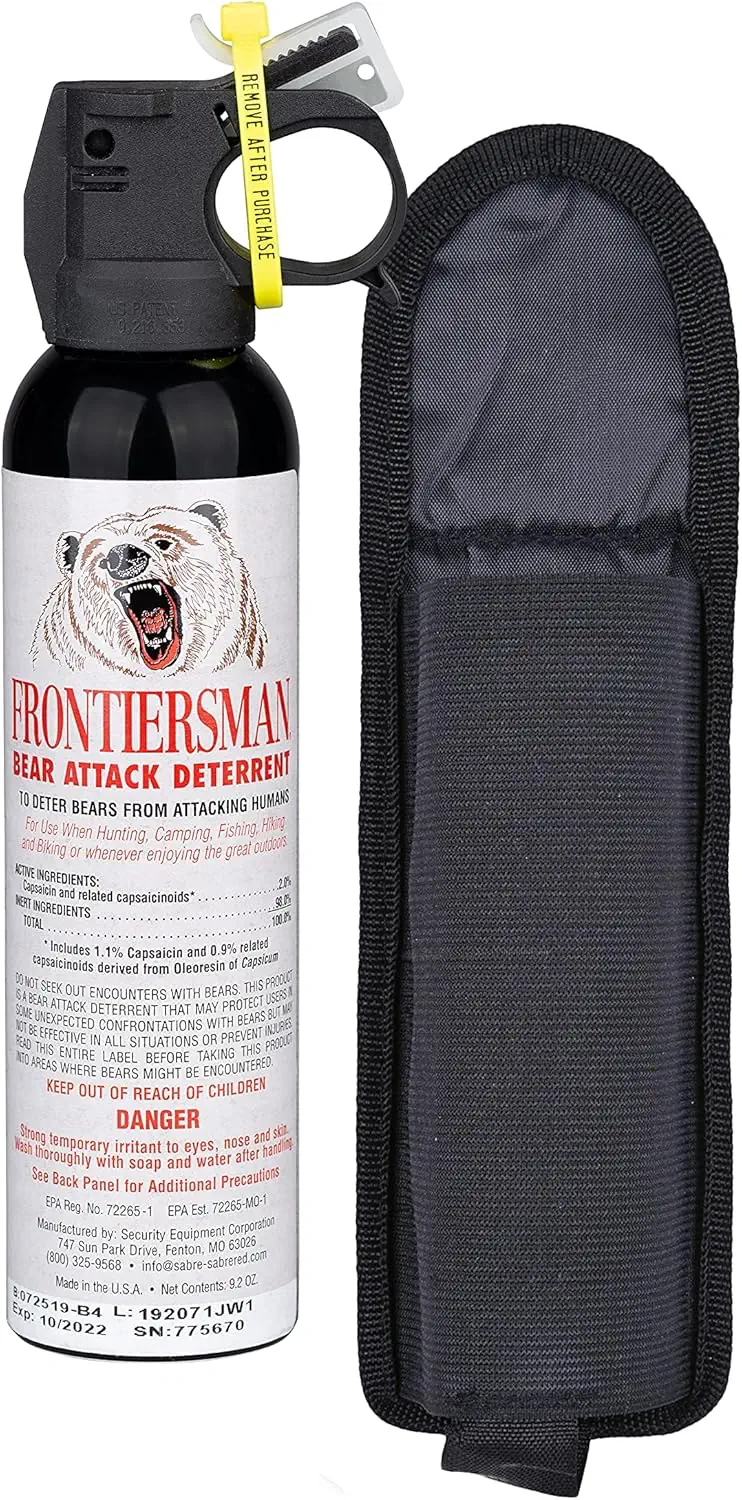 Stock image of the bear spray canister and holster that Keith used while traveling through grizzly bear country
