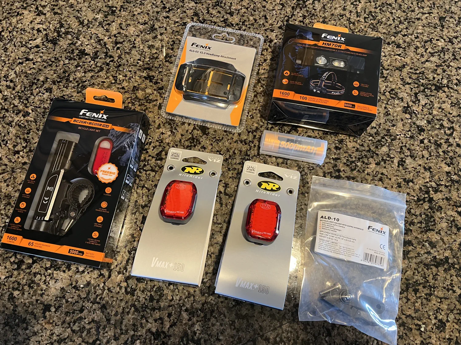 Keith's new bike lights that he purchased for his birthday. Thanks, Mom and Dad! ❤️