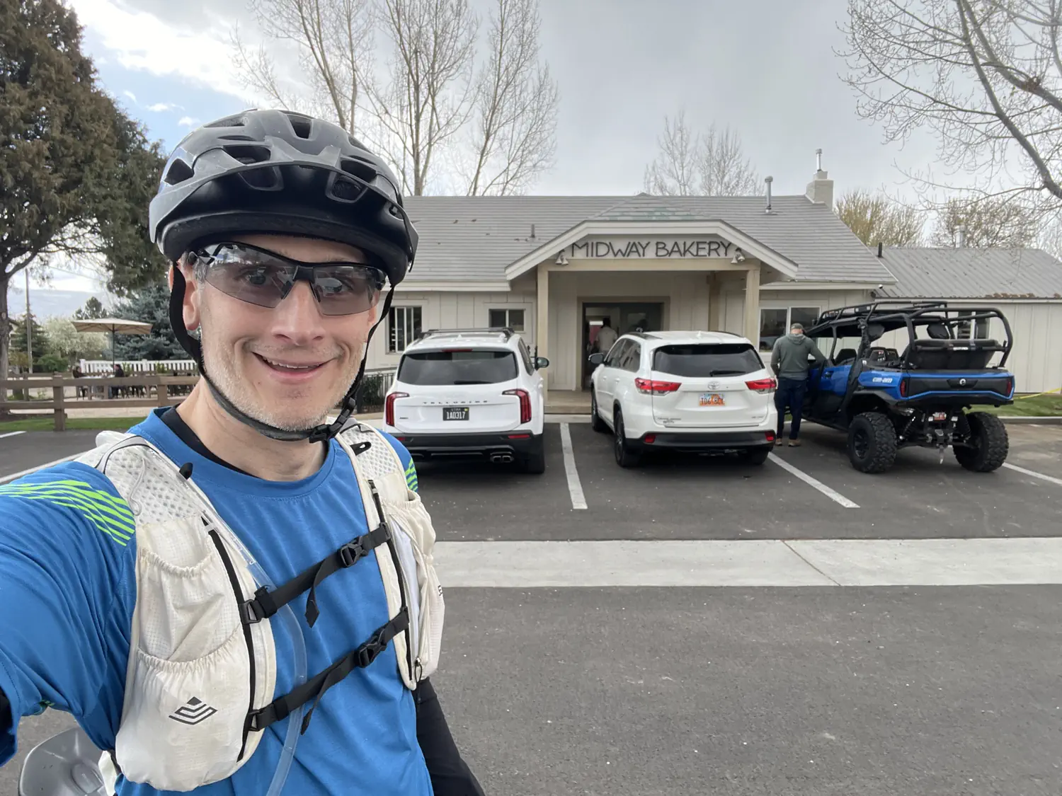 Keith is super excited to get a massive dessert at the Midway Bakery in Midway, UT