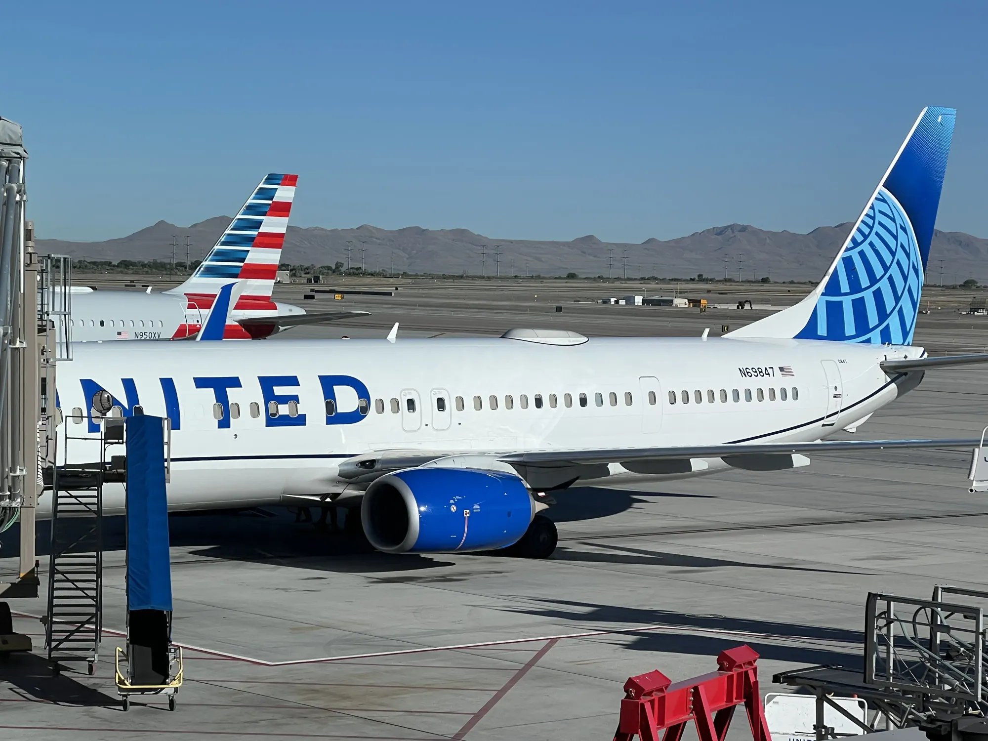 Our plane is having a tire replaced, which delayed our takeoff and caused some travel headaches