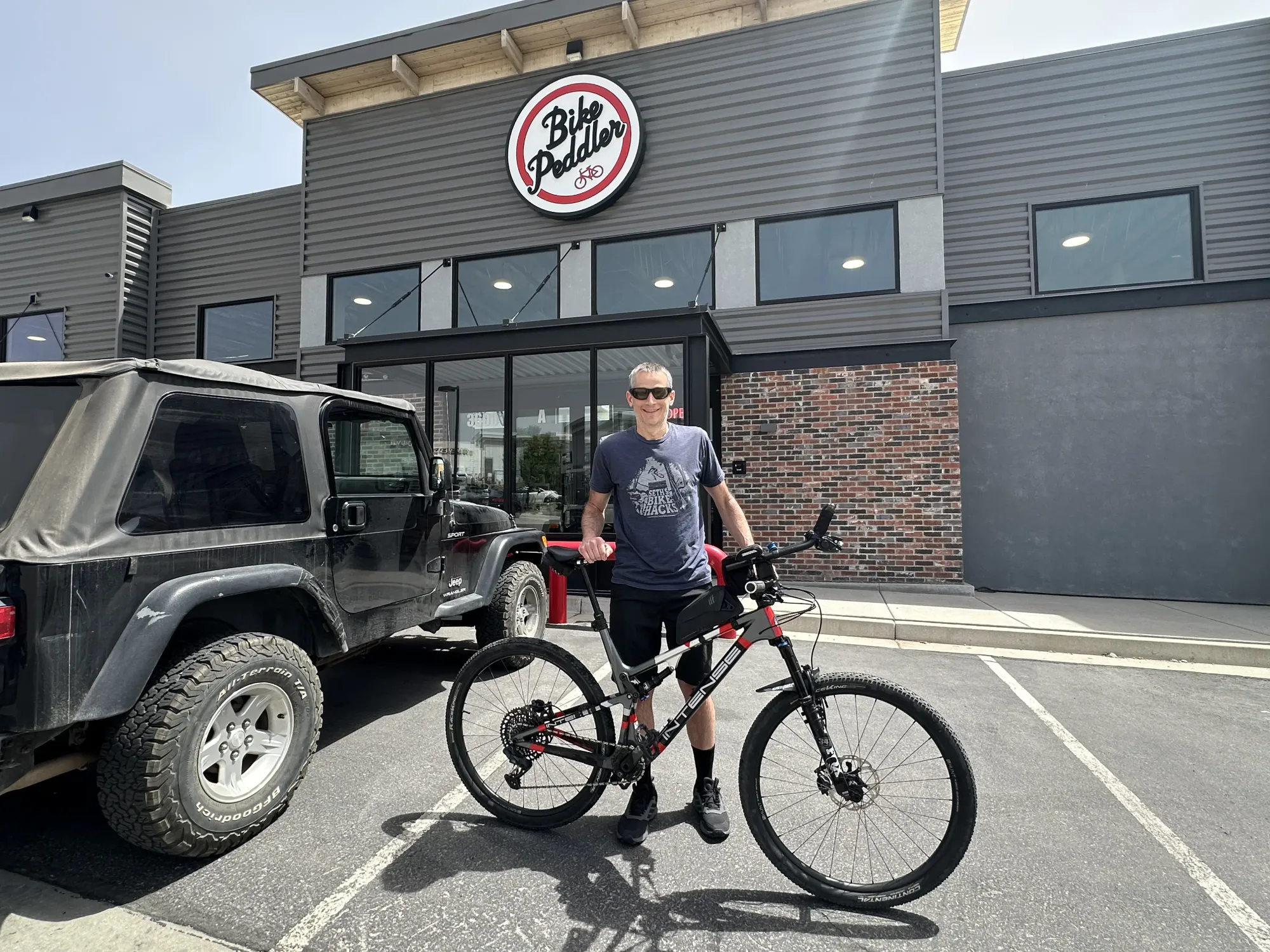 Keith is picking up his freshly serviced bike from The Bike Peddler in Lehi, UT