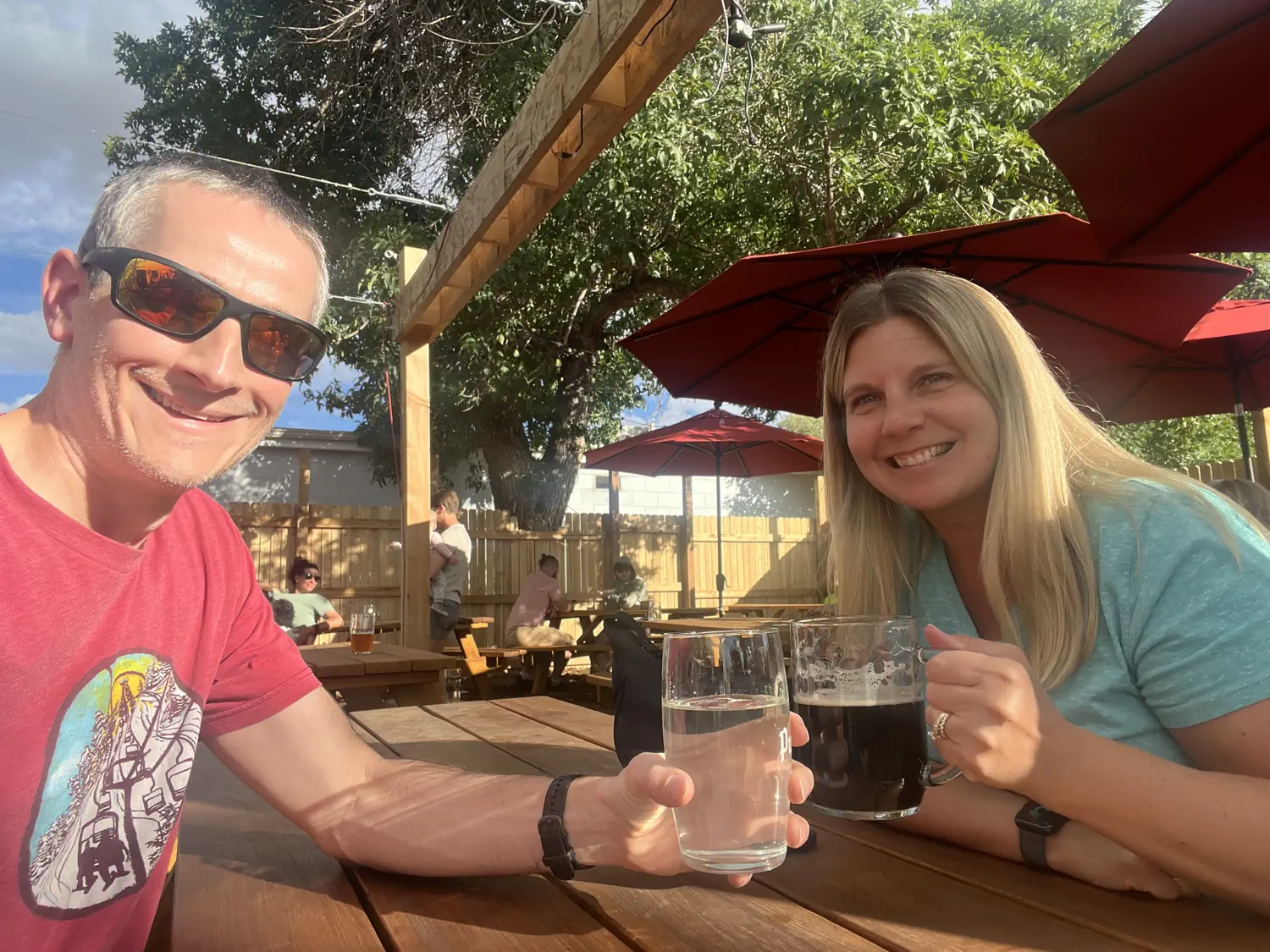 Keith and Lindsey enjoying drinks at Pushroot Brewing Company