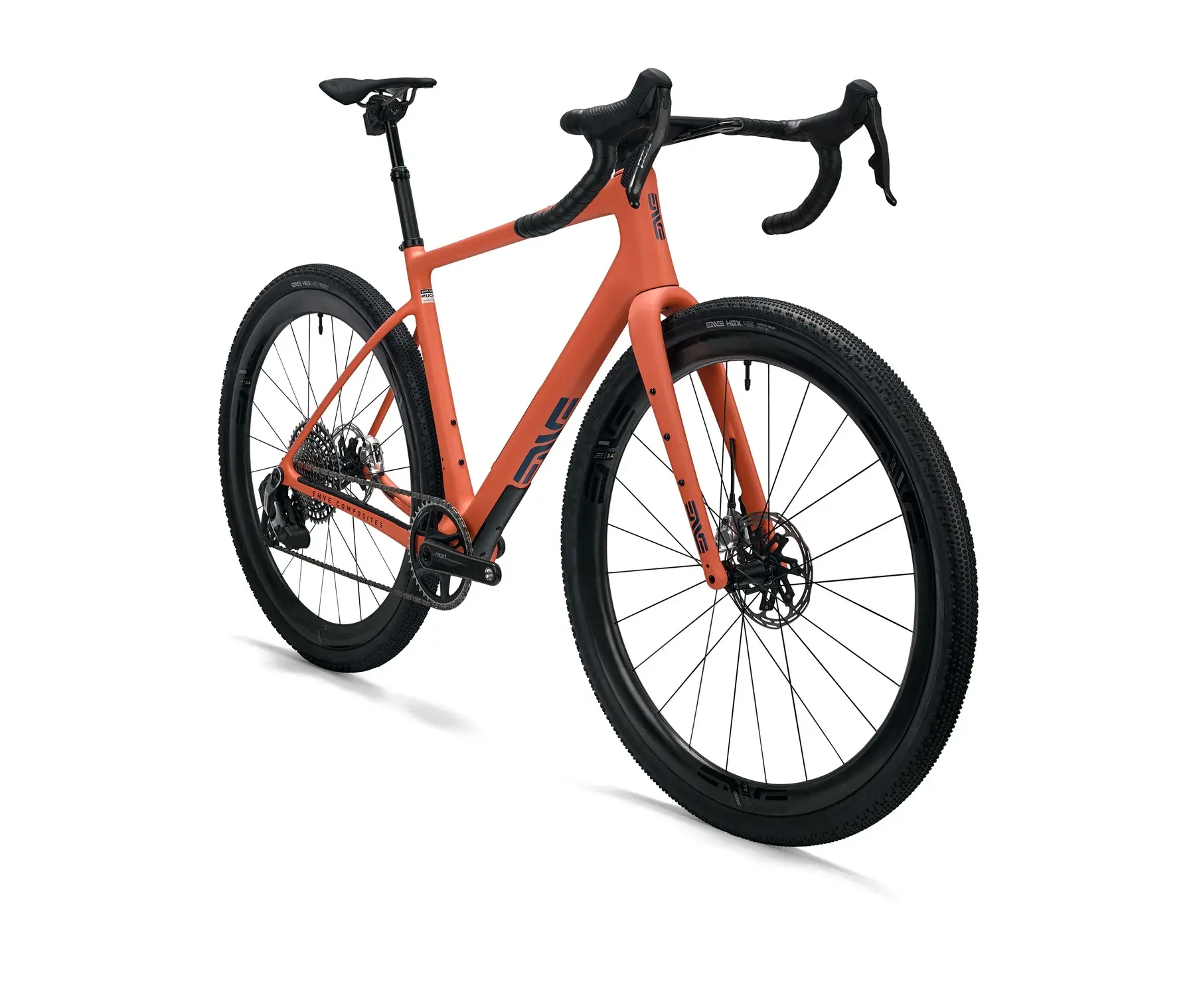 Stock photo of an Enve Mog gravel bike in Wayfinder Coral color (Source: enve.com)